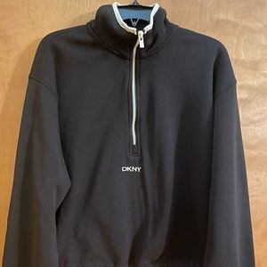 Black pull-over quarter-zip sweater